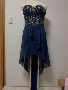 リップライン　Lipline ビーズドレス　S ネイビーカラー