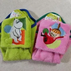 ムーミン　ループ付きタオル　刺繍ムーミン&リトルミイ　抗菌防臭加工マイクロタオル