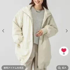 美品　GLOBALWORK　洗えるスタンドミドルブルゾン　アウター　アイボリー