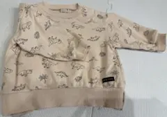 petit main 長袖 トレーナー ベージュ 恐竜 80センチ