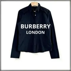 最終お値下　バーバリーロンドン　ロングカフス長袖シャツ　オリジナルボタン　黒　M