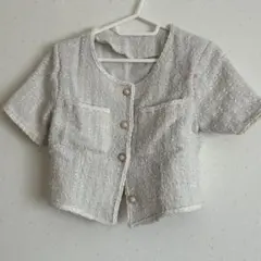 韓国風ツイードトップス