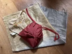 アップルコート　雨ゴート　赤　ショール　巾着