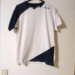 OAKLEY オークリー Vネック Tシャツ ホワイト ネイビー Lサイズのサムネイル