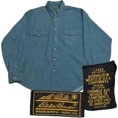 Eddie Bauer 長袖シャツ グリーン Lサイズ 最大20%OFF