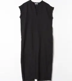 LOWRYS FARM ノースリーブワンピース FREEサイズ　黒　フリンジ