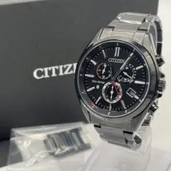 美品✨箱付✨シチズン アテッサ 腕時計 ソーラー クロノグラフ ブラック 稼働