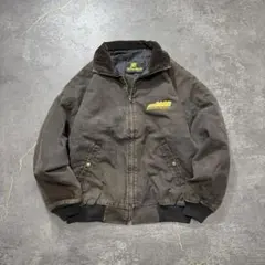 80sUSA製アクティブジャケットダック地TALONスイングトップLブラウン古着