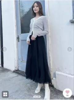 【美品】CELFORD バルーンチュールワンピース＆カーディガン　38