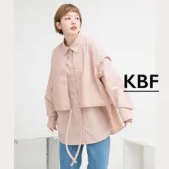 【美品‼️】KBF 長袖シャツ 赤ストライプ レイヤード ビッグシャツ
