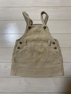 bebe コーデュロイ ジャンバースカート 90cm ベージュ