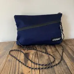 Gramicci グラミチ　別注　メッシュニットサコッシュバック　紺色