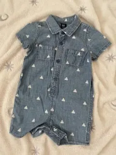 ＊まとめ割可＊GAP/デニム半袖ロンパース(12-18m)70,80サイズ