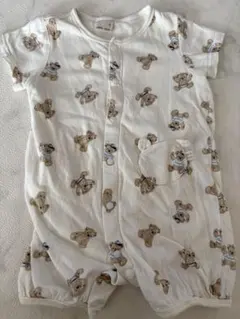 petit main クマ柄ロンパース