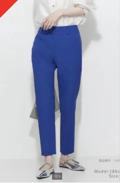 【PLST】リネンブレンドスティックパンツ　XXS ブルー