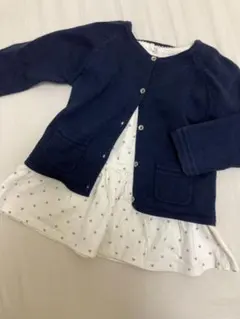 Baby Gap 星柄 ワンピース チュニック、ZARA 紺色 カーデガン 長袖