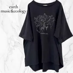 アースミュージックアンドエコロジー Tシャツ 半袖ブラック　ゆったりのサムネイル