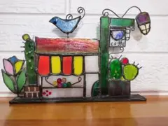 ステンドグラス◆おしゃれなカフェーショップ⑧パネル◆ハンドメイト品