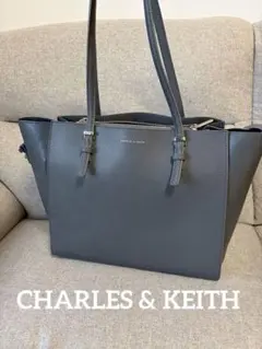 Charles & Keith トートバッグ グレー クラシックダブルハンドル
