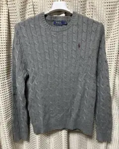 POLO RALPH LAUREN ケーブルニットセーター グレー