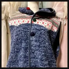 ‪꒰CIAOPANIC꒱デニムカラー ボア チョッキ ベスト 訳ありLサイズOK