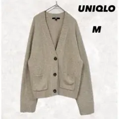 UNIQLO スフレヤーンショートカーディガン（長袖）　ベージュ　M ユニクロ
