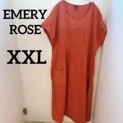 EMERY ROSE【XXL】半袖 ワンピース オレンジ ロング丈 シャツ
