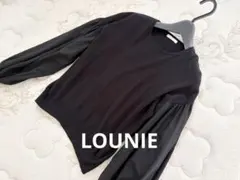 LOUNIE ルーニィ異素材華やぎパフスリーブ ニットFフリー黒 ブラックのサムネイル