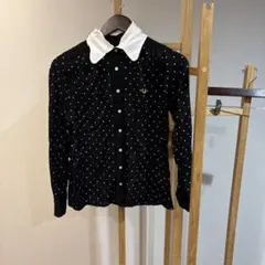 FRED PERRY ドット柄 ホワイト襟 長袖シャツのサムネイル