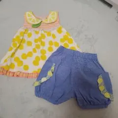 レモン柄チュニックとショートパンツセットのサムネイル