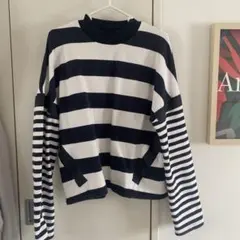 COS ストライプ トレーナー EUR S ネイビー/ホワイト