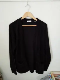 カーディガン　メンズ　ボタンなし　TK　黒　秋冬　羽織　大人　セール