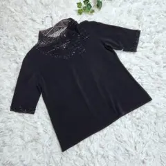 美品 TOKUKO トクコプルミエヴォル ビーズスパンコールメッシュニット 9号のサムネイル