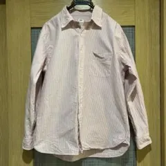 UNIQLO 赤と白のストライプ 長袖シャツ L