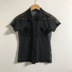 ノーブランド 半袖シャツ ブラック 黒