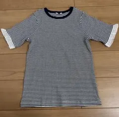 しまむら　mysa closet 田中里奈　テレコボーダーTシャツ　中紺Mサイズ