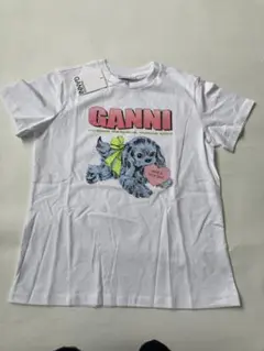 GANNI ホワイト Tシャツ 犬イラストのサムネイル