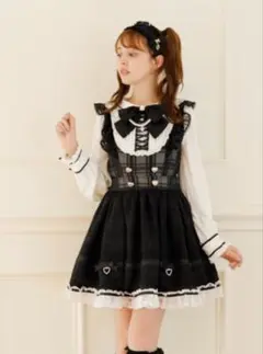 シアーチェックエプロンフリルワンピース LIZLISA