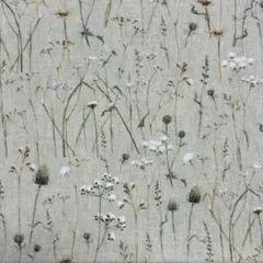 【ハギレ】acufactumプリント生地 37cm×25cm「綿花と冬草」