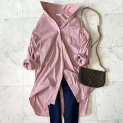 美品　ジャーナルスタンダード　チュニック丈　シャツ　オーバーサイズ　ピンク