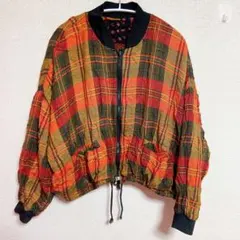 CONTEPO CASUALS チェック柄 花柄リバーシブルボンバージャケット