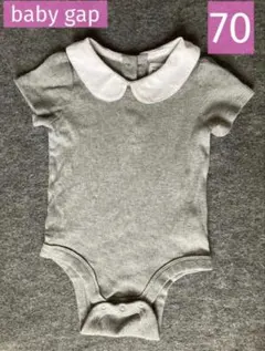 ギャップ　ロンパース　半袖　70㎝　6-12M 丸襟　リブ　グレー