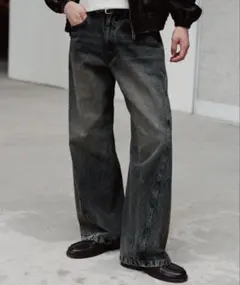 vintage washed curved denim