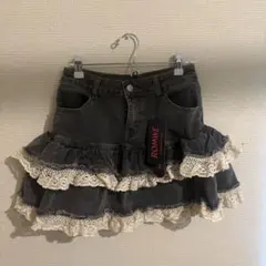 ROMWE グレー フリル ミニスカート