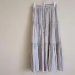 【PAGE BOY】ページボーイ　ライトグレー　フレア　ティアード　スカート　F