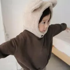 裏起毛 くま耳 ボア パーカー トレーナー フーディ