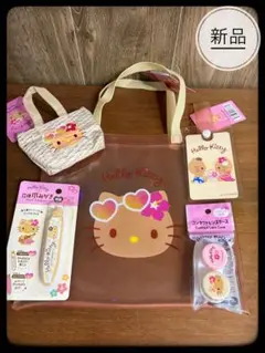 日焼けキティ PVCトートバッグ等　【5個セット】　セリア