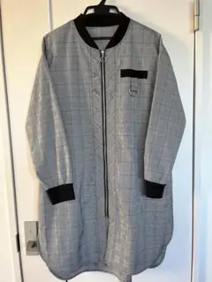 グレー系チェック ジップアップジャケット