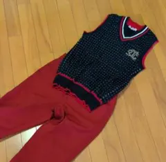 美品!アルベルトストレッチ裏起毛パンツ&セントクリストファー ベストセットアップ