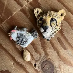 チーターと鶏のマグネット